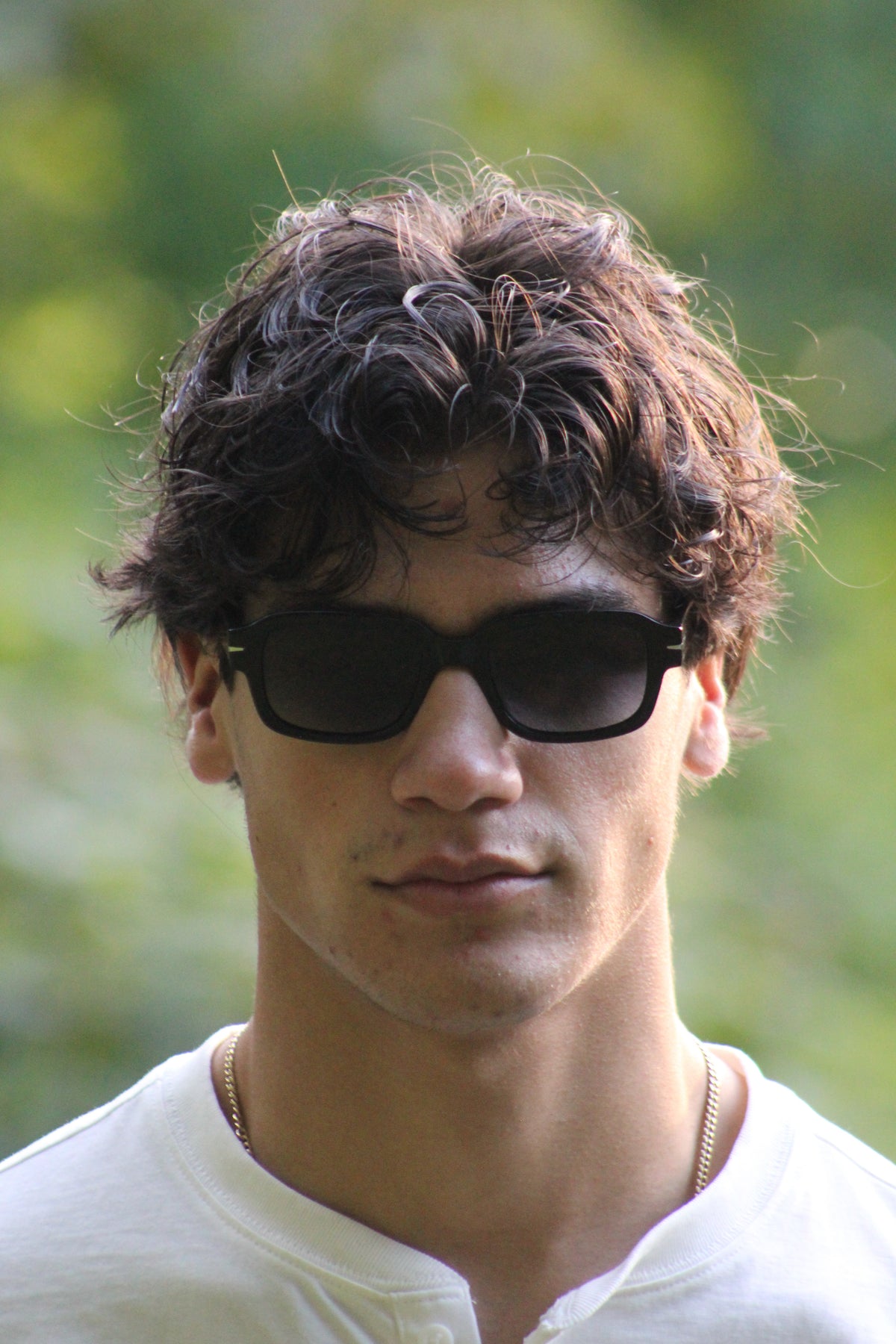 The Harbor Black worn on model, close up