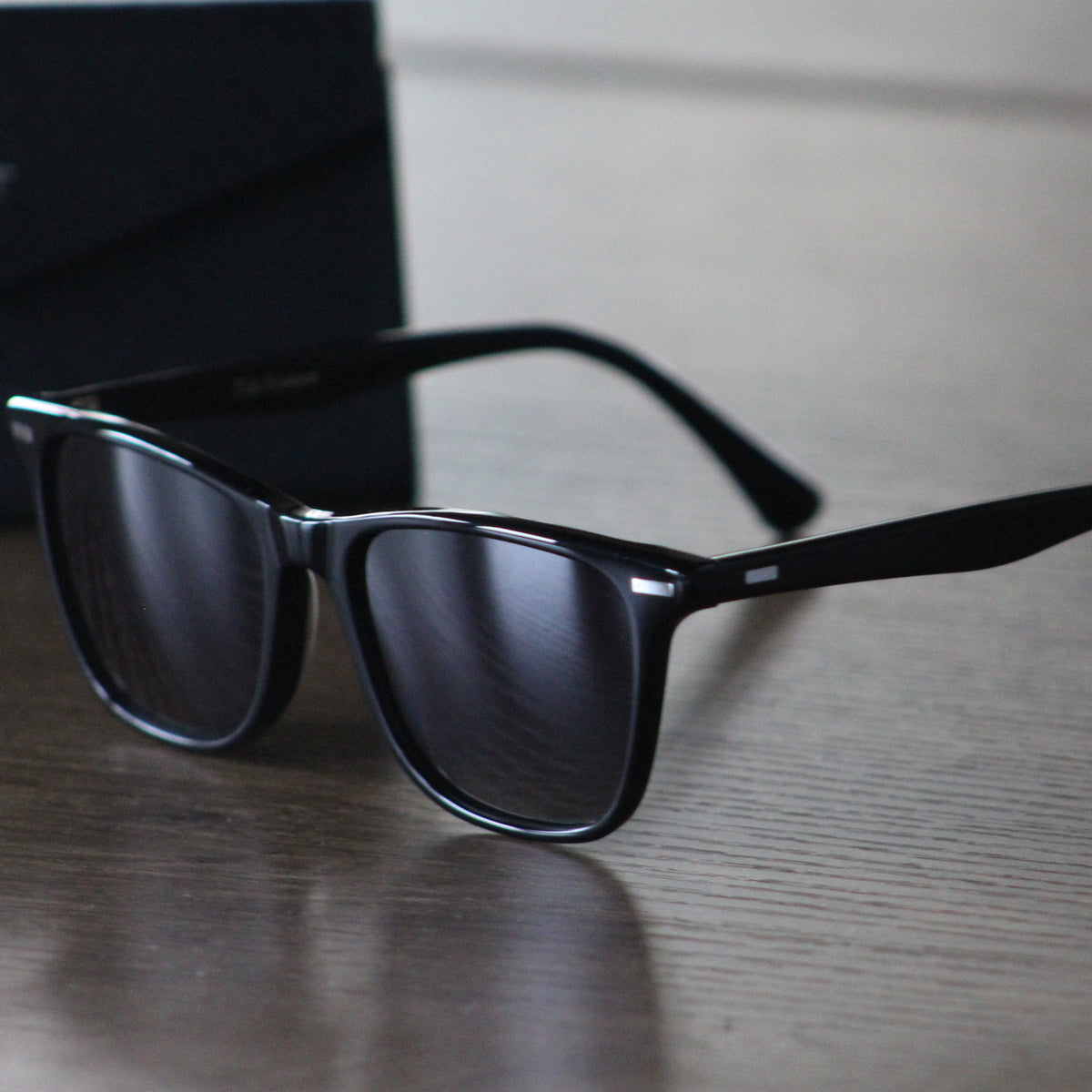 The Vista polarized square sunglasses with branded case